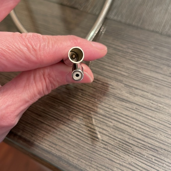 Vintage Silver-tone Round Omega Snake Chain with Pendant - Picture 5 of 16